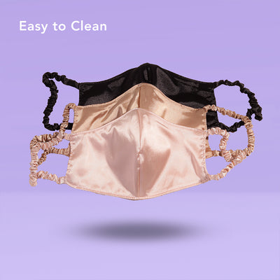 Satin Reusable Face Mask by Fancii and Co is easy to clean