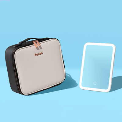 The Jetsetters_Madison Makeup Bag + Aura GO 2 travel Mirror