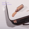 The Jetsetters_Madison Makeup Bag + Aura GO 2 travel Mirror with spill-prroof vegan lleather