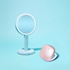 Vacay Glow Duo with the Cami Handheld and Mila compact in Blue Fluff Pink