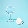 Vacay Glow Duo with the Cami Handheld and Mila compact in Blue Fluff White