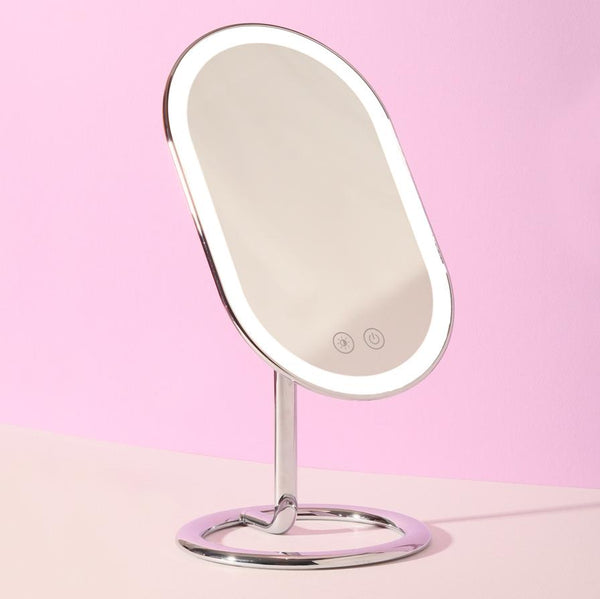 Fancii Vera lighted led vanity makeup mirror with stand Chrome