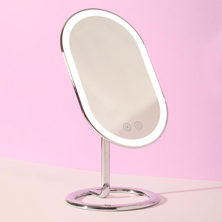 Fancii Vera lighted led vanity makeup mirror with stand Chrome