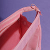 Pink waterproof toiletry bag with metal zip pull All