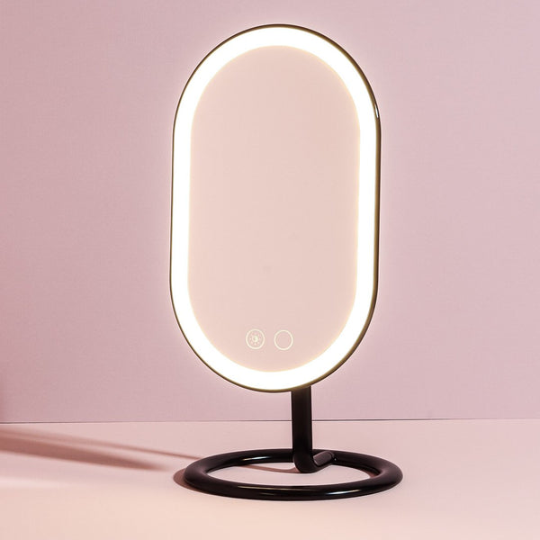 Fancii Vera lighted led vanity makeup mirror with stand Black